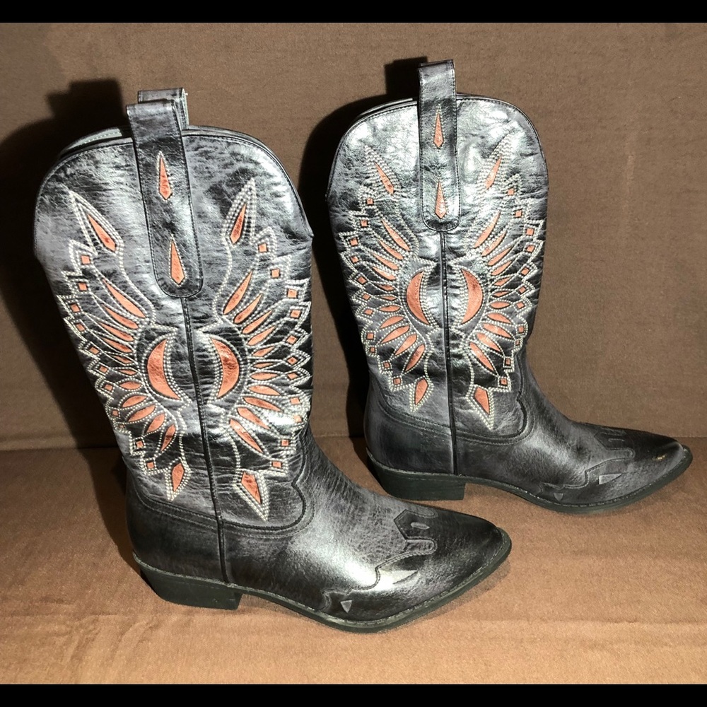 Bandera red/black cowboy boots by Coconuts